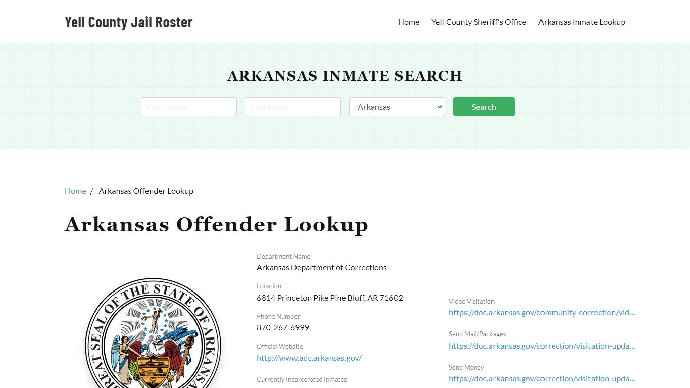 Arkansas Inmate Search, Jail Rosters